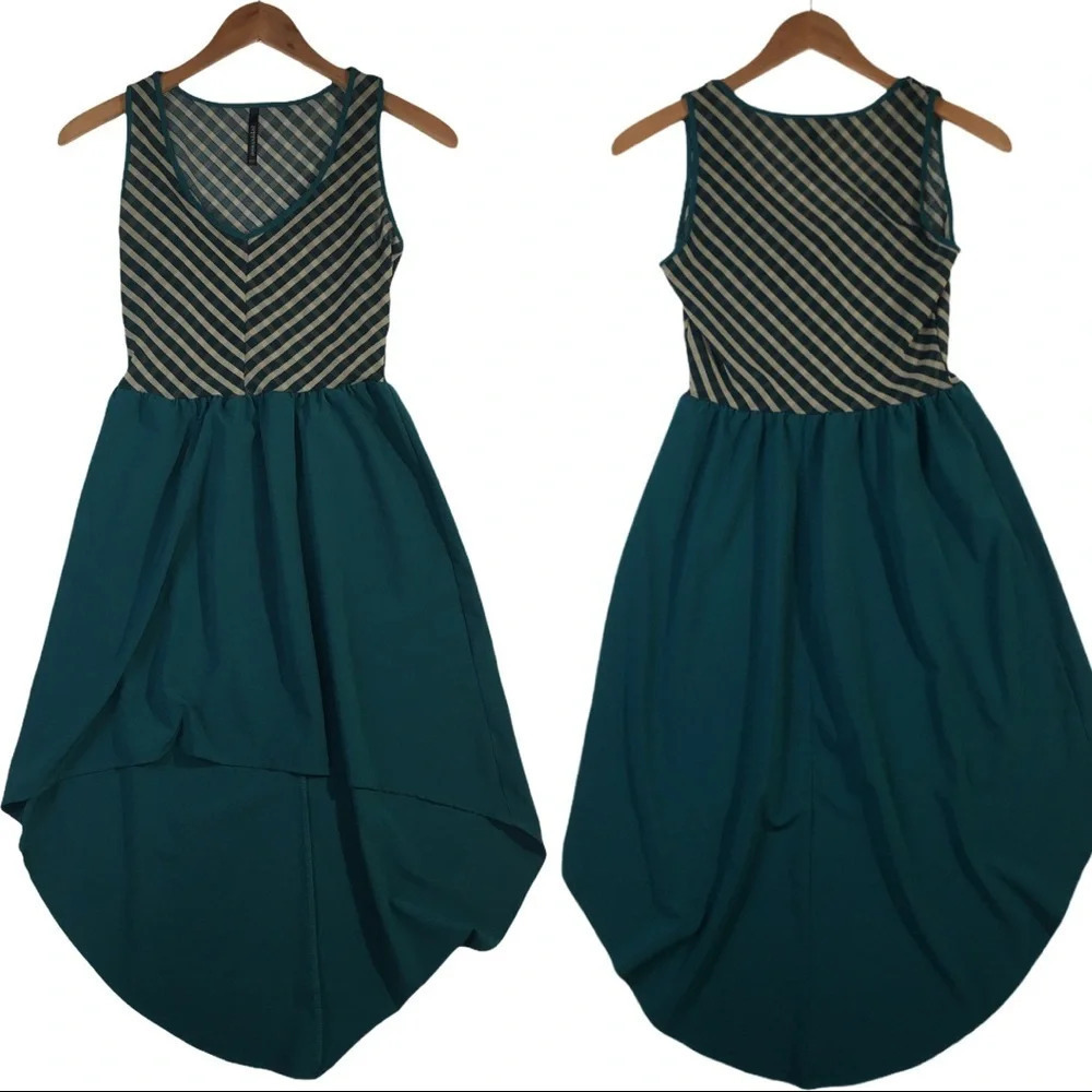 NEW Peppermint Striped High Low Maxi Dress S